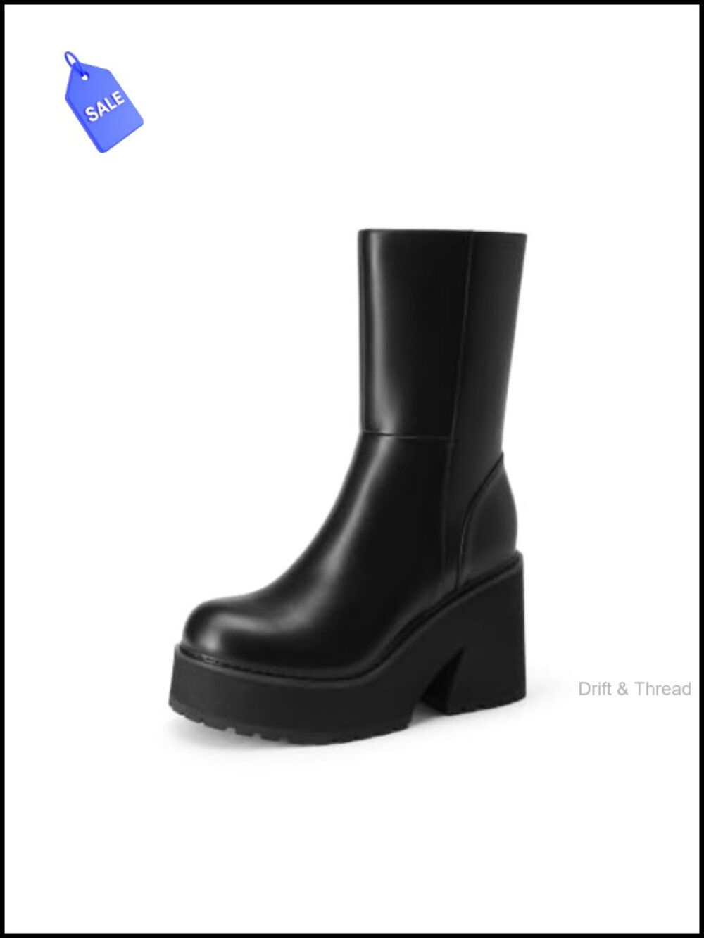 Women's Wedge Heel Ankle Boots Platform Bootie Faux Leather